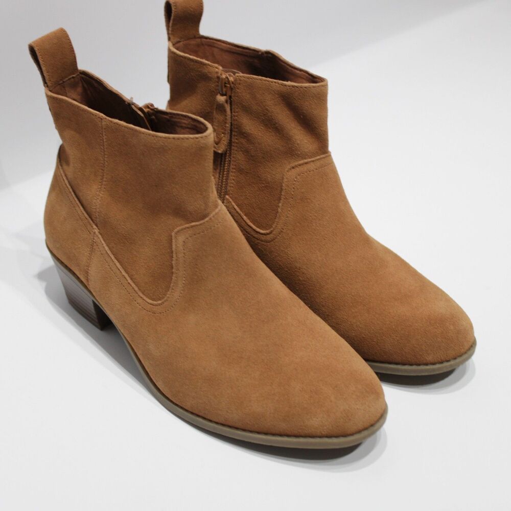 Vionic Vera Brown Suede Western Ankle Boots Booties Arch Support Women Size 10 - Picture 5 of 13